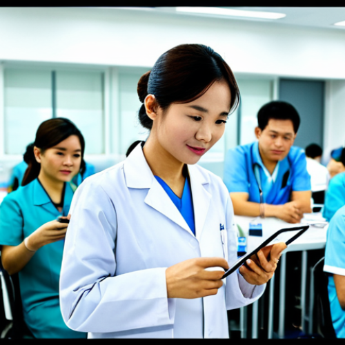 Home 12 **
A Vietnamese medical laboratory professional, fully clothed in appropriate lab attire, attending a professional medical conference in Hanoi. The background shows other professionals networking. Safe for work, perfect anatomy, natural proportions, professional setting.
**